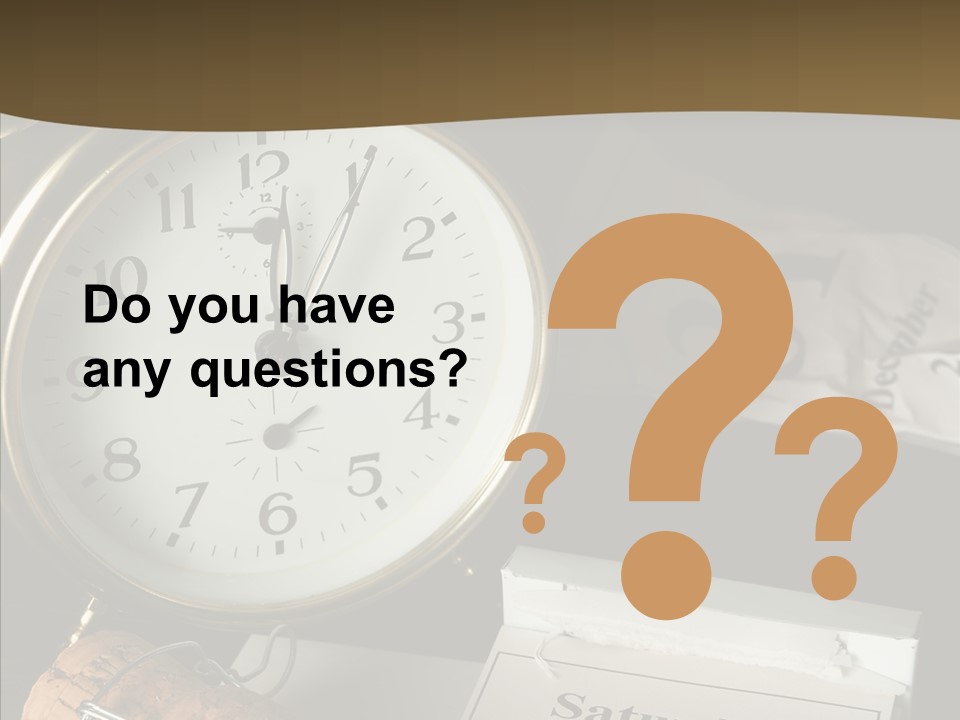 Clock Year's January PowerPoint Template