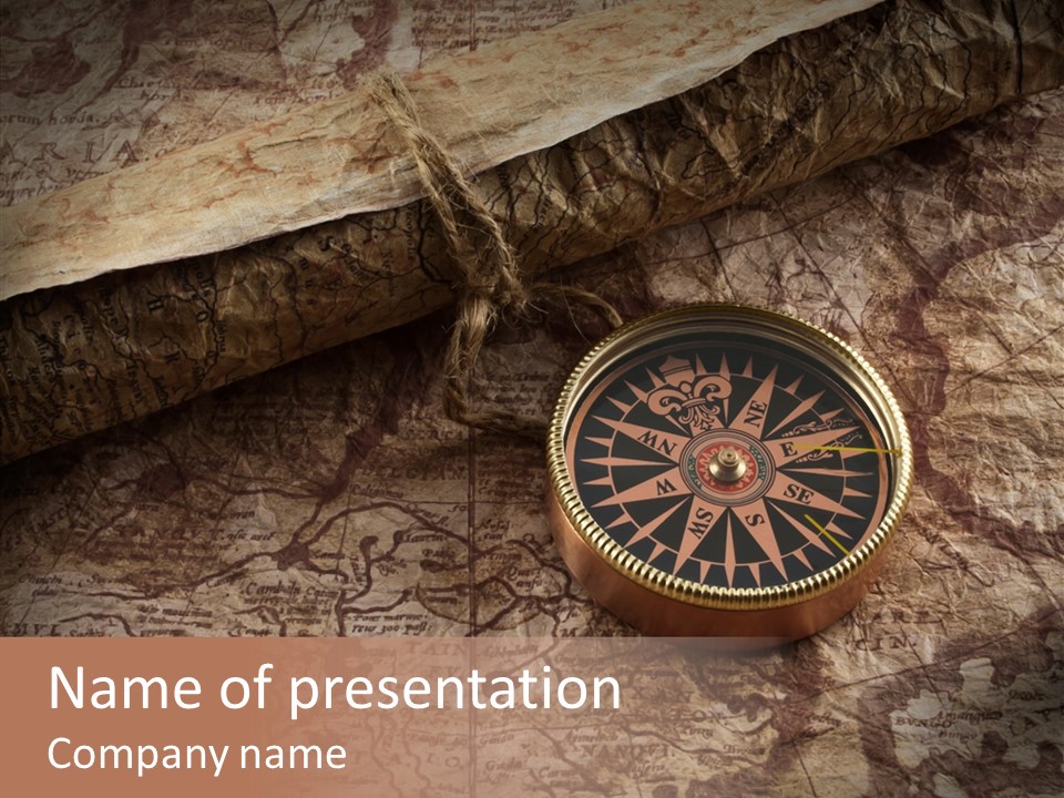 Old Geography Boat PowerPoint Template