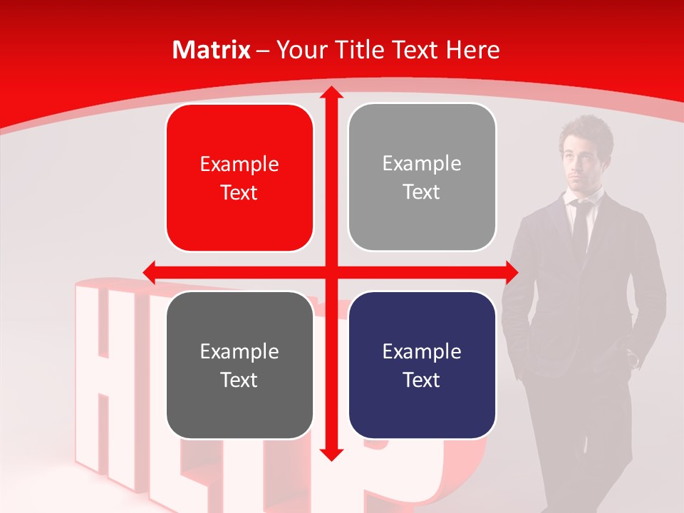 Businessman Text Answer PowerPoint Template