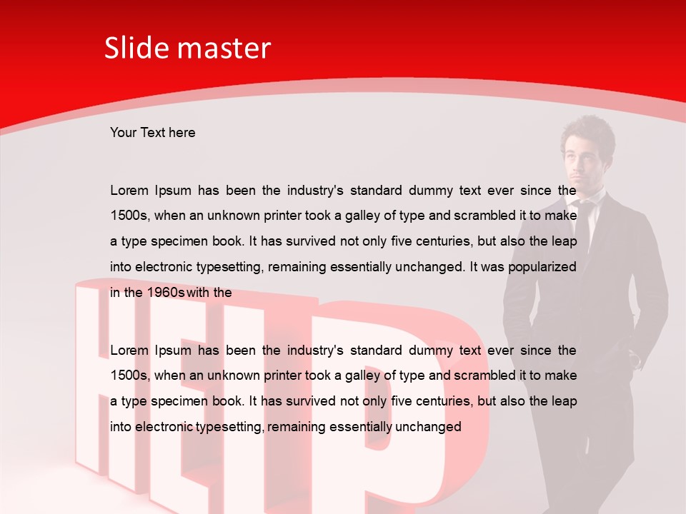 Businessman Text Answer PowerPoint Template