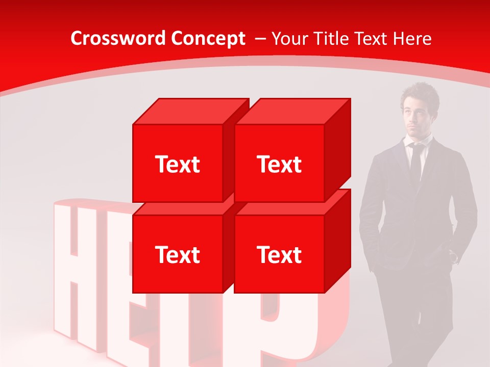 Businessman Text Answer PowerPoint Template
