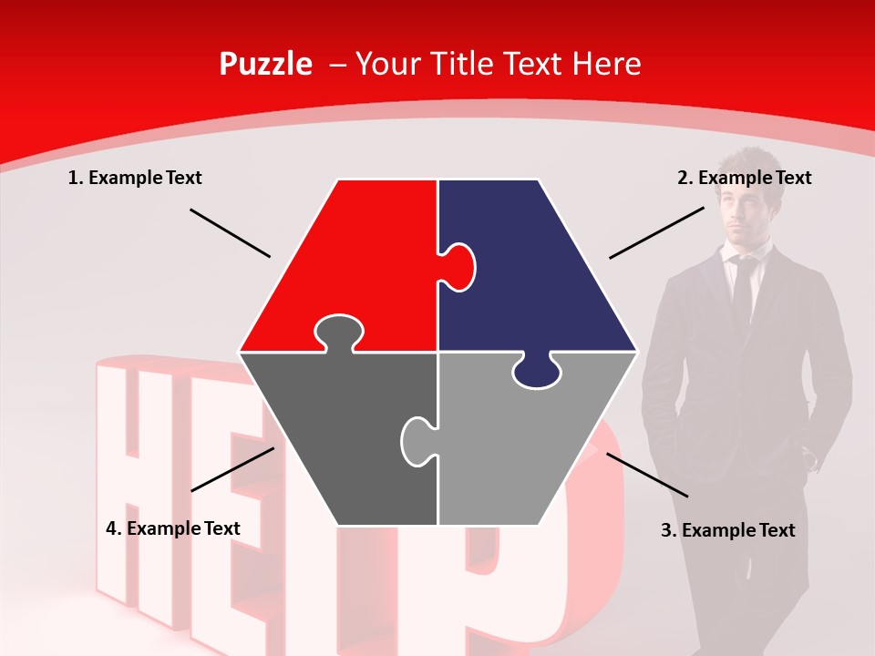 Businessman Text Answer PowerPoint Template