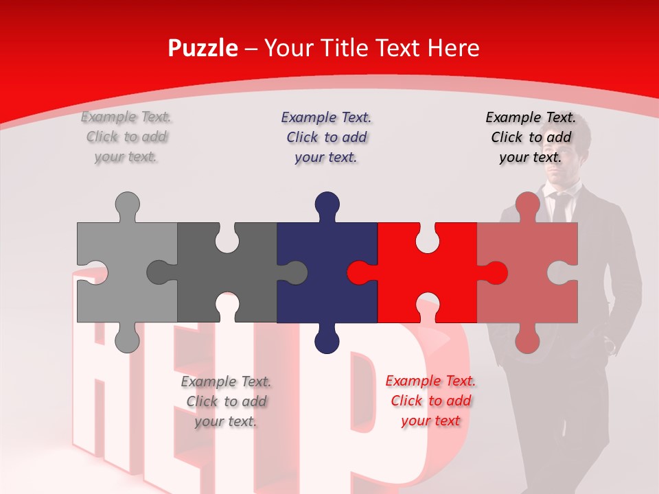 Businessman Text Answer PowerPoint Template