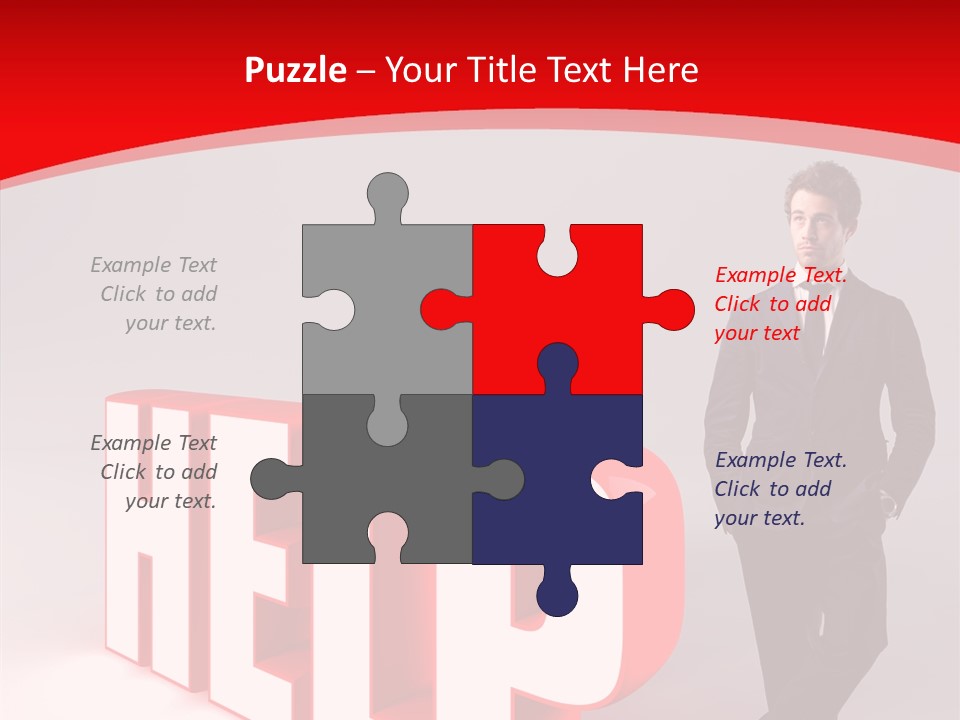 Businessman Text Answer PowerPoint Template