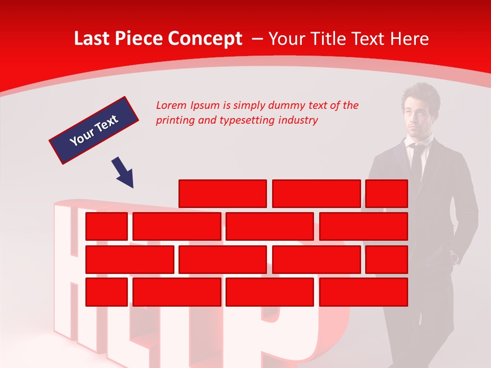 Businessman Text Answer PowerPoint Template
