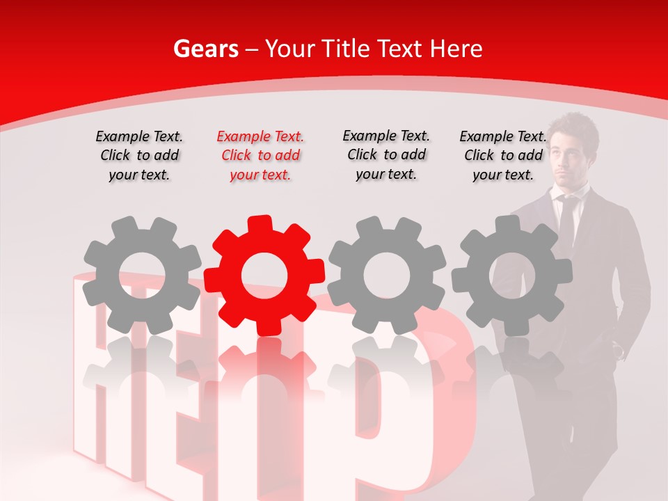 Businessman Text Answer PowerPoint Template