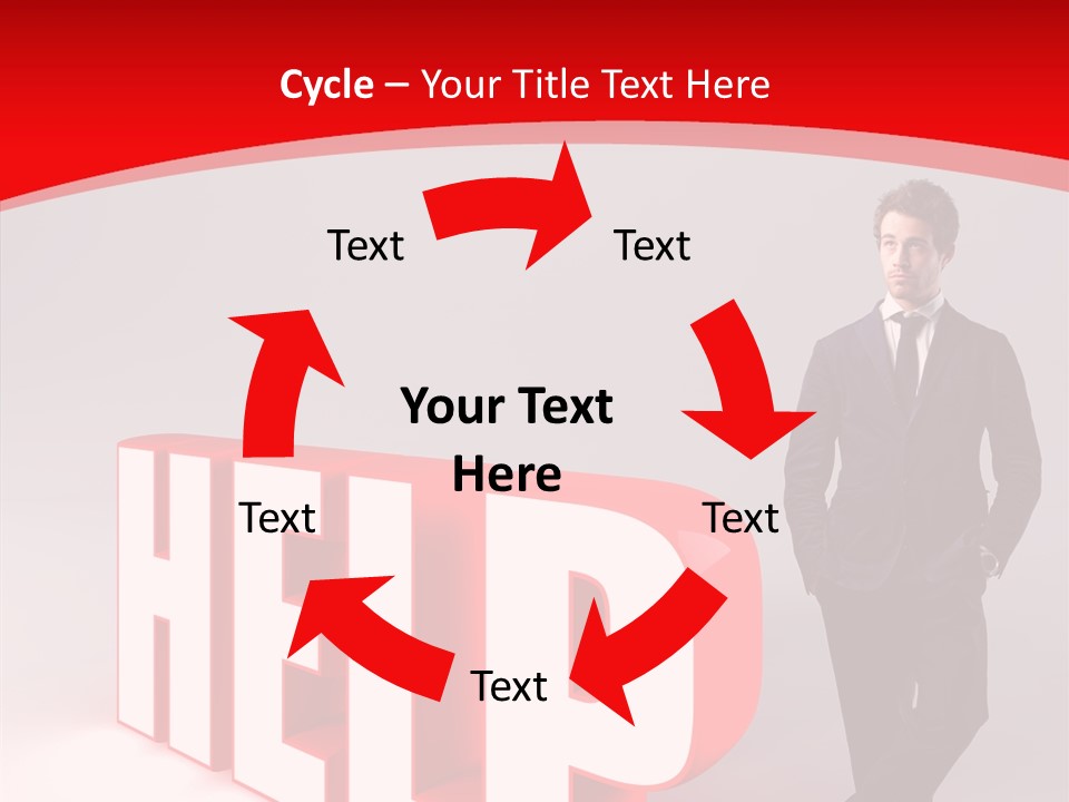 Businessman Text Answer PowerPoint Template