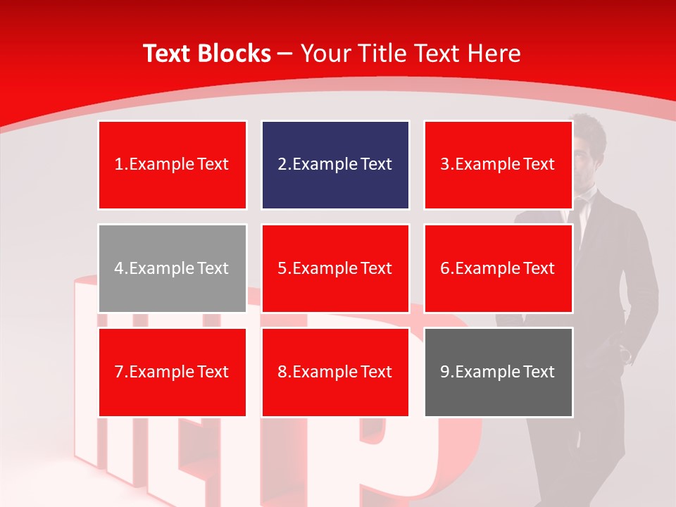 Businessman Text Answer PowerPoint Template