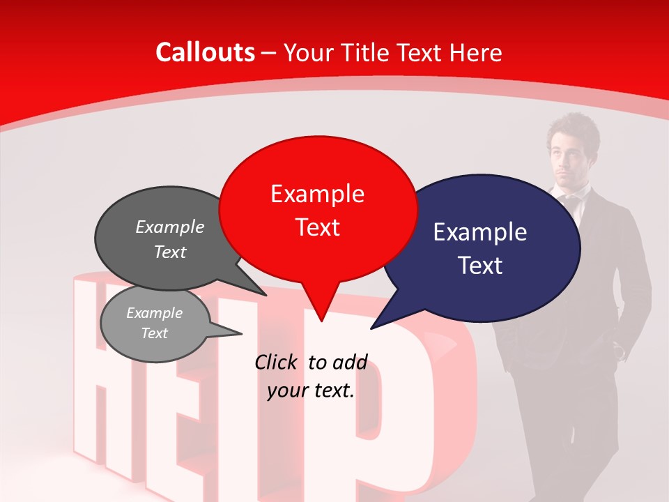 Businessman Text Answer PowerPoint Template