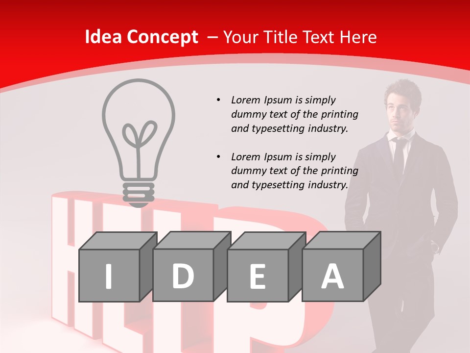 Businessman Text Answer PowerPoint Template