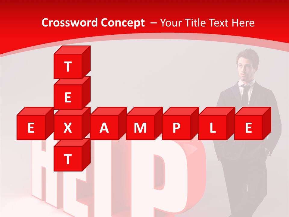 Businessman Text Answer PowerPoint Template