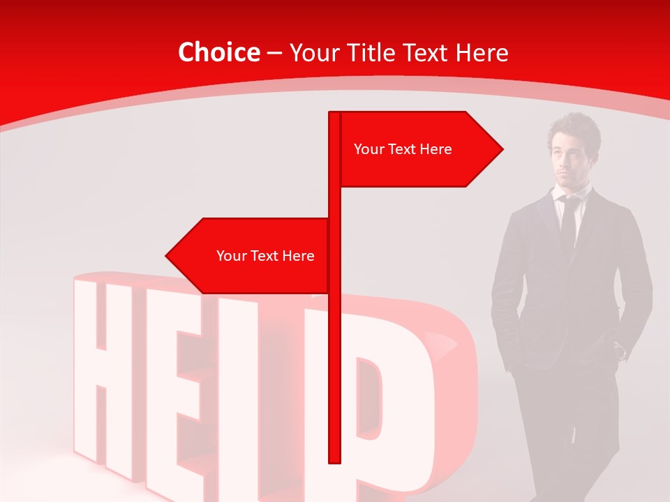 Businessman Text Answer PowerPoint Template