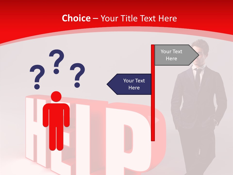 Businessman Text Answer PowerPoint Template