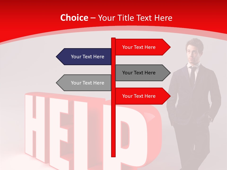 Businessman Text Answer PowerPoint Template