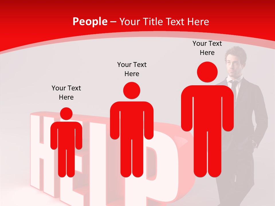 Businessman Text Answer PowerPoint Template