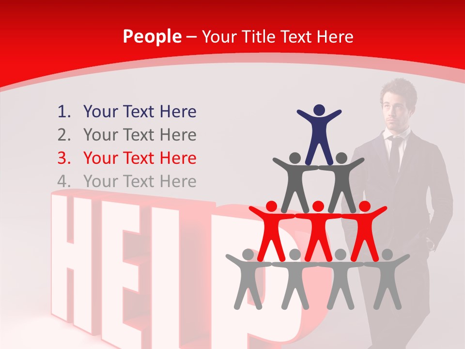 Businessman Text Answer PowerPoint Template