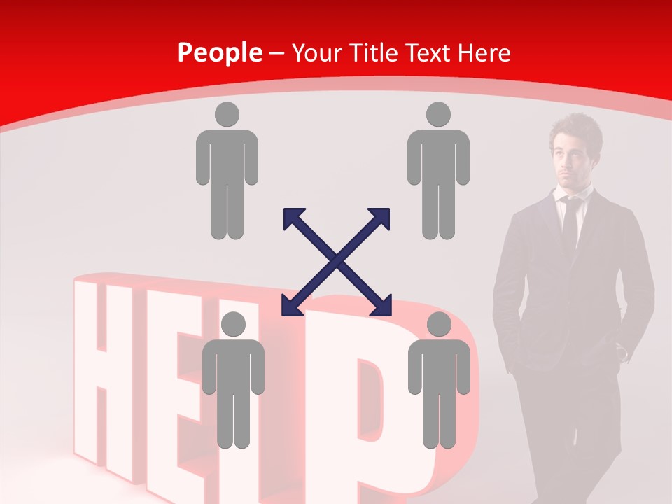 Businessman Text Answer PowerPoint Template
