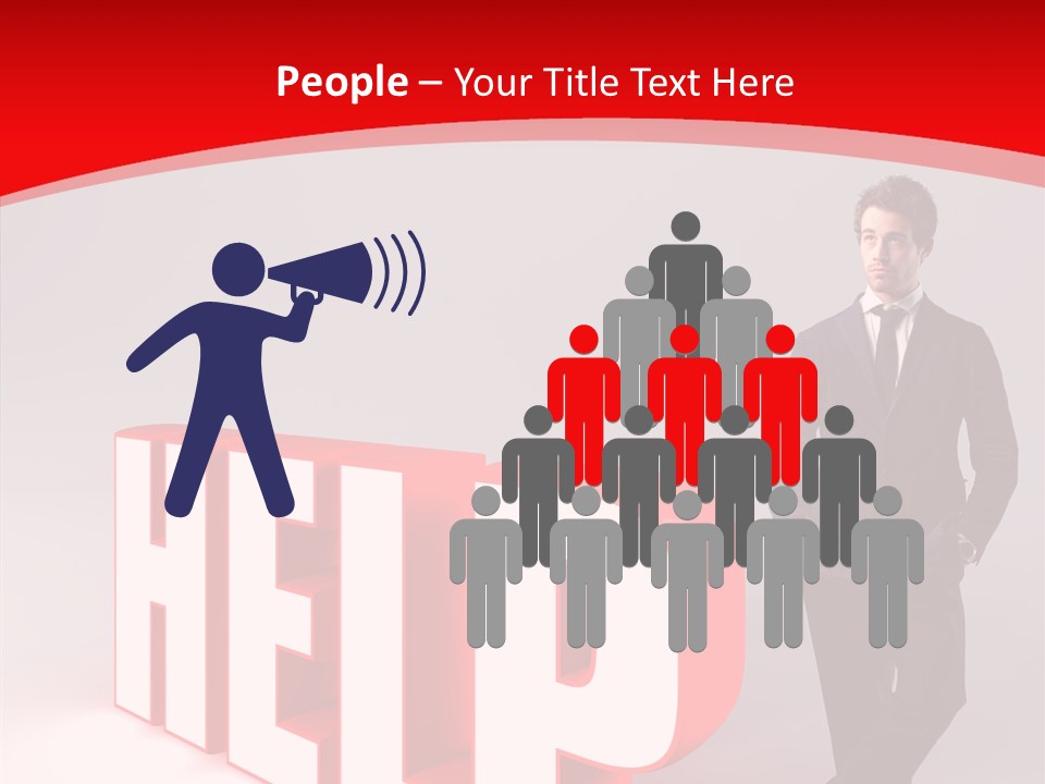 Businessman Text Answer PowerPoint Template