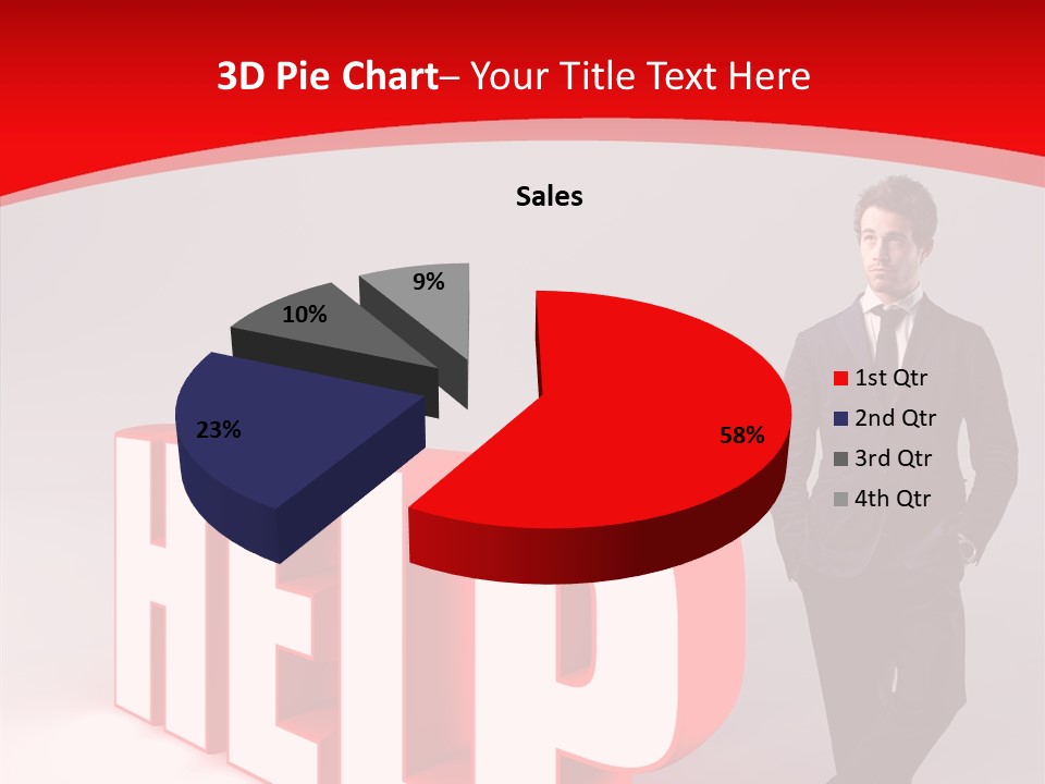 Businessman Text Answer PowerPoint Template