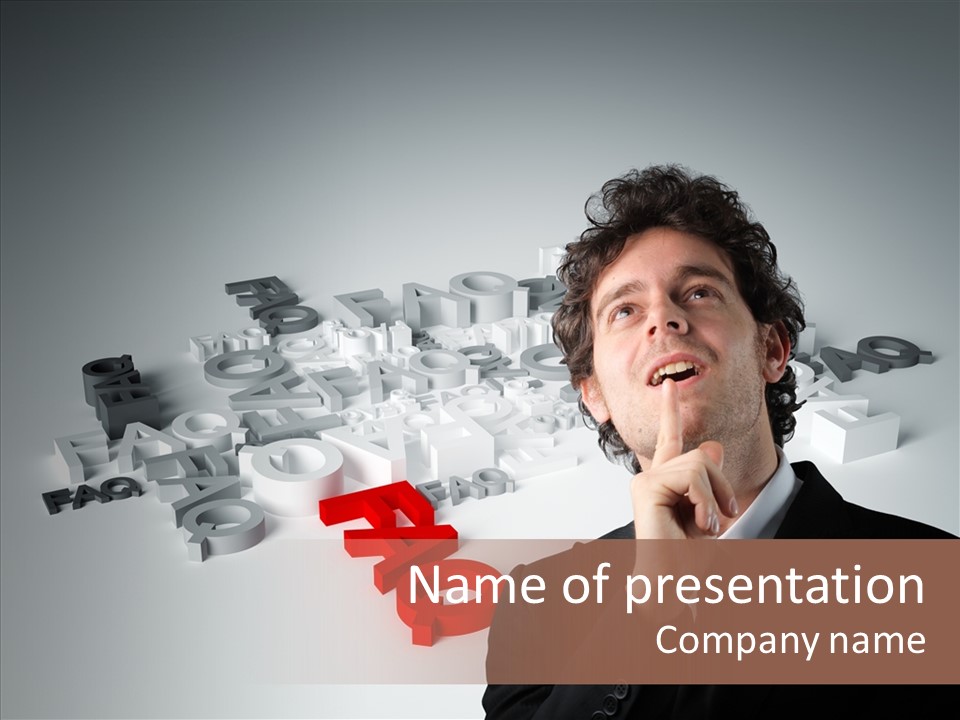 Businessman Support Forum PowerPoint Template