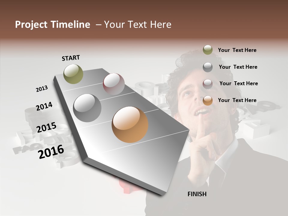 Businessman Support Forum PowerPoint Template