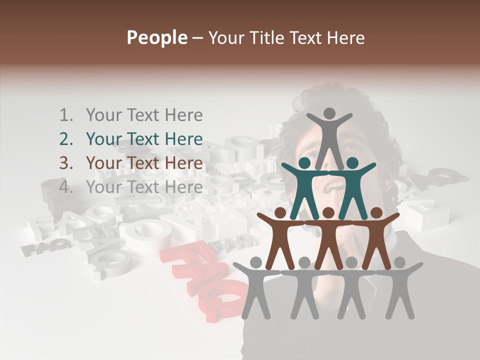 Businessman Support Forum PowerPoint Template