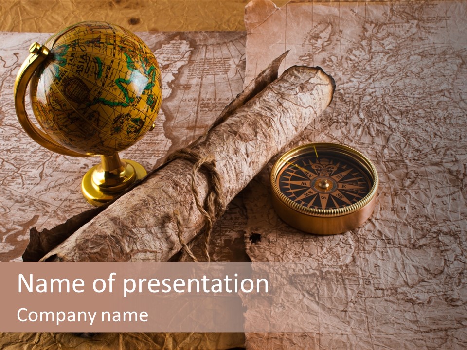 Vintage Globe Aged PowerPoint Template