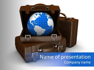 Luggage America Earth PowerPoint Template