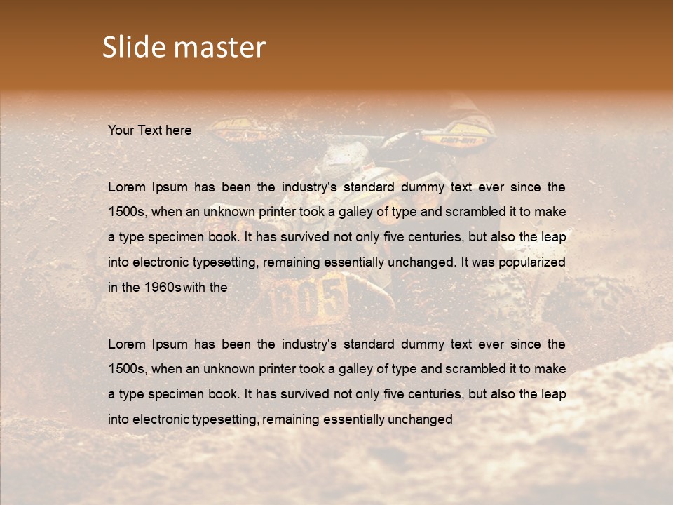 Racing Biker Mud PowerPoint Template