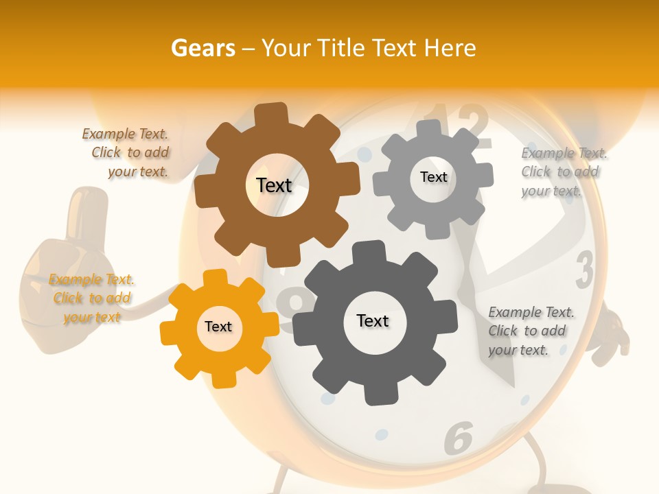 Second Gold Illustration PowerPoint Template