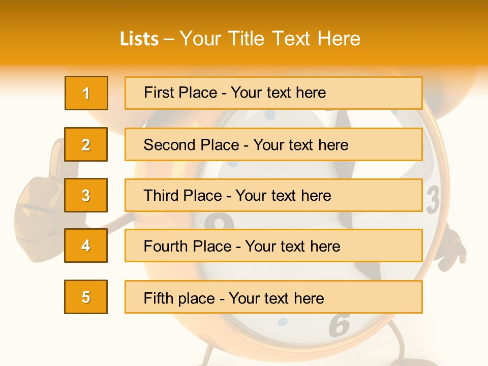 Second Gold Illustration PowerPoint Template