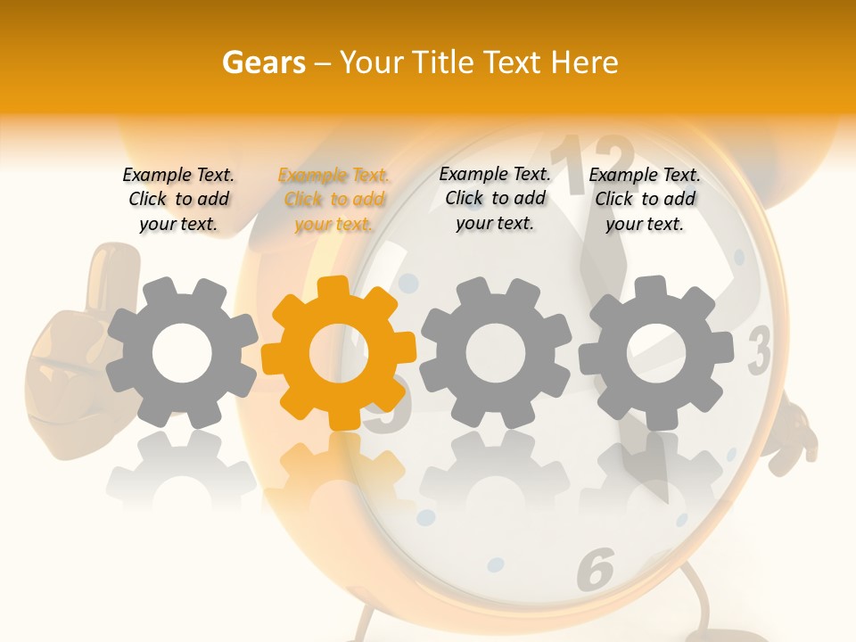 Second Gold Illustration PowerPoint Template