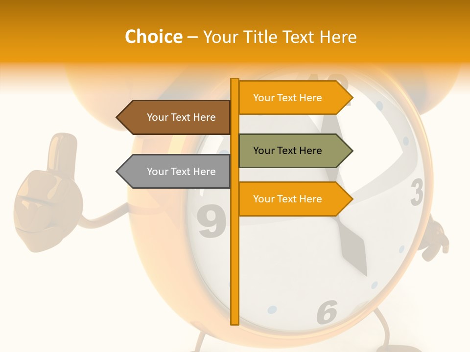 Second Gold Illustration PowerPoint Template