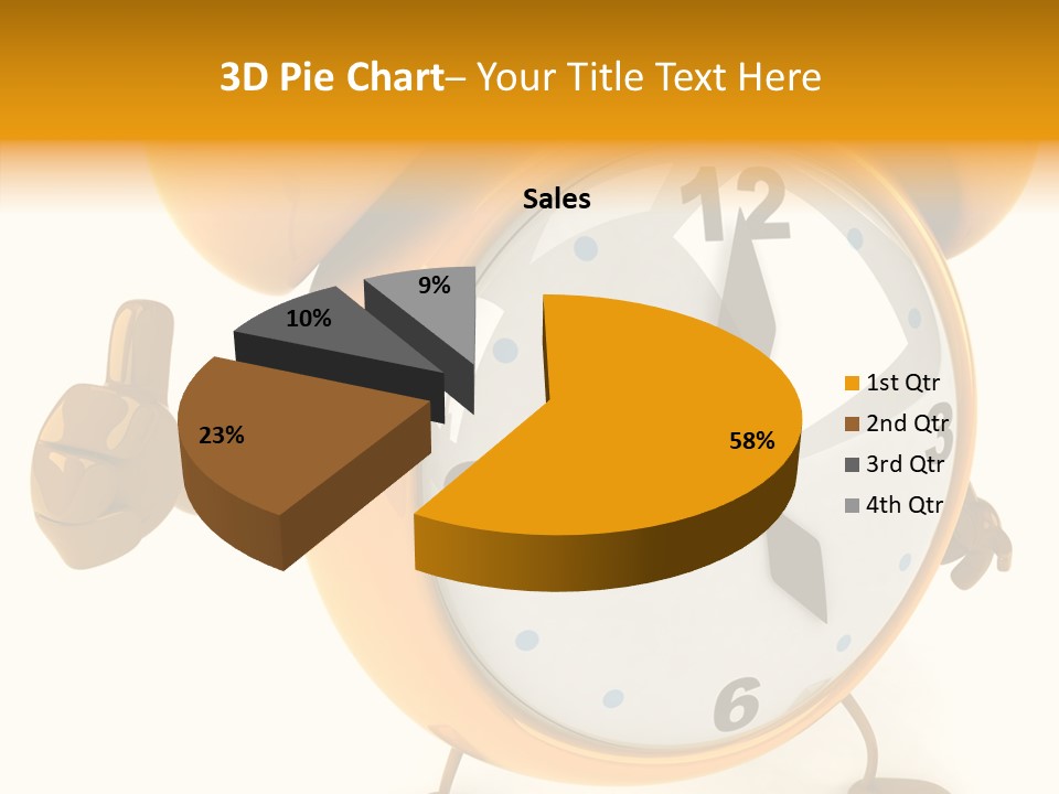 Second Gold Illustration PowerPoint Template
