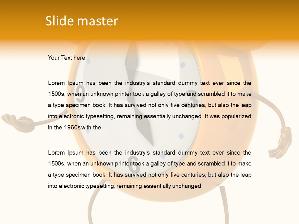 Gold Delay Time PowerPoint Template