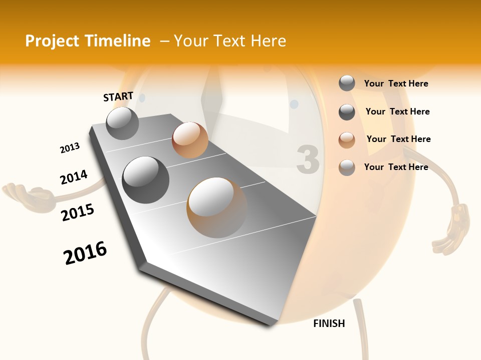 Gold Delay Time PowerPoint Template