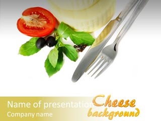 Glass Isolated Brie PowerPoint Template