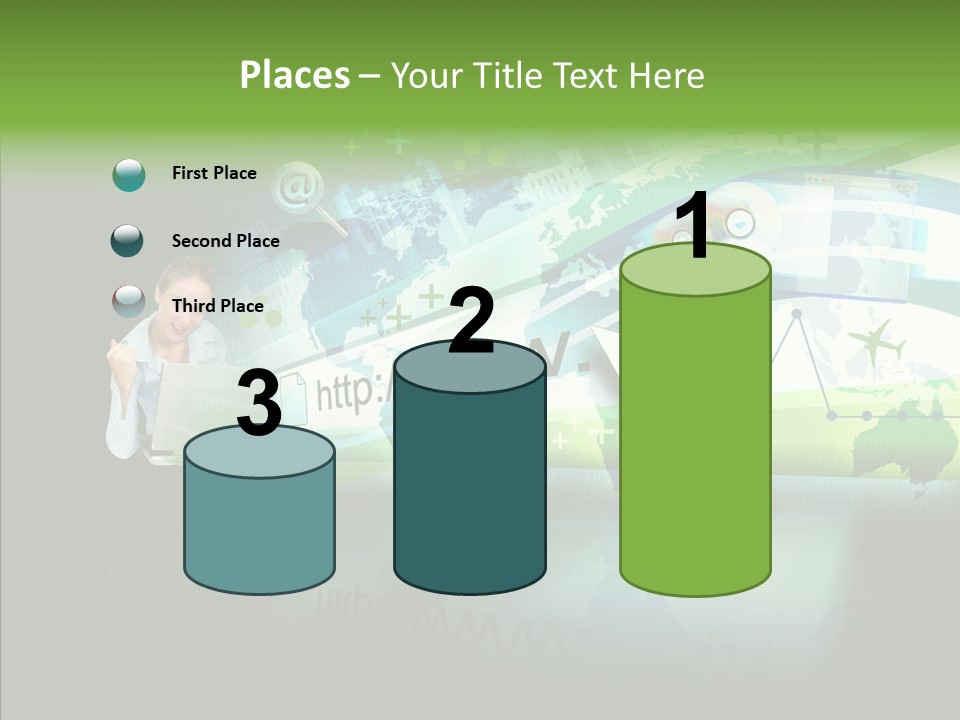 Data Surfing White PowerPoint Template