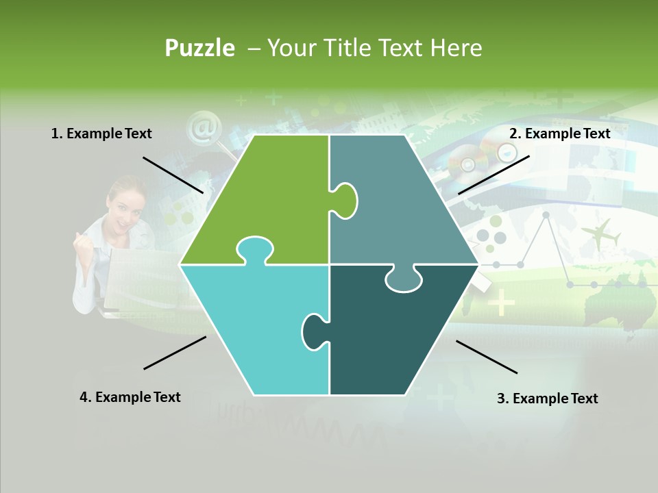 Data Surfing White PowerPoint Template