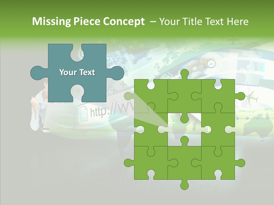 Data Surfing White PowerPoint Template