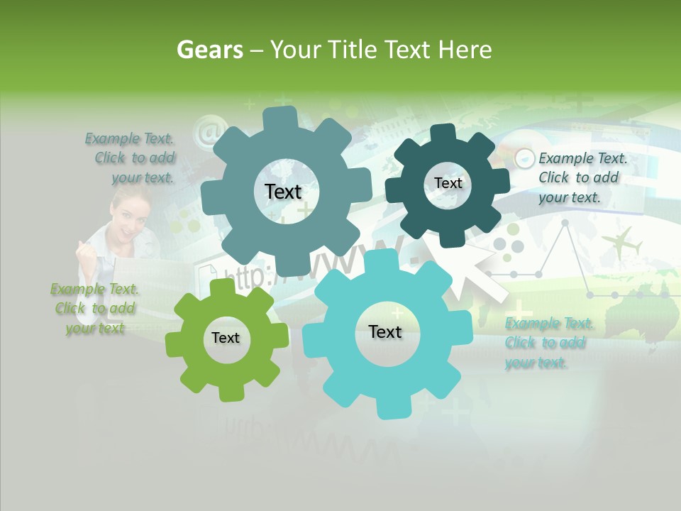 Data Surfing White PowerPoint Template