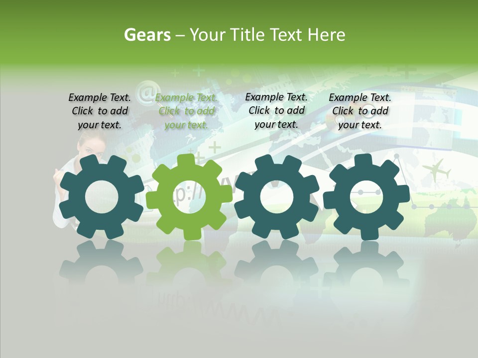 Data Surfing White PowerPoint Template