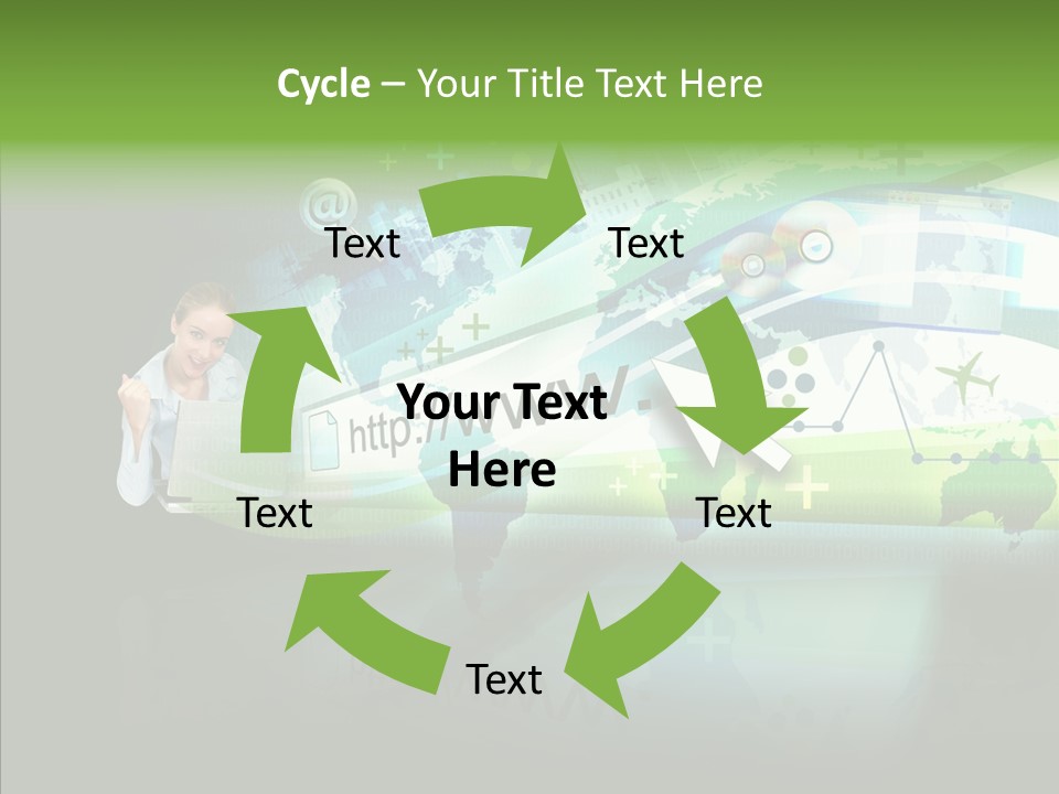 Data Surfing White PowerPoint Template