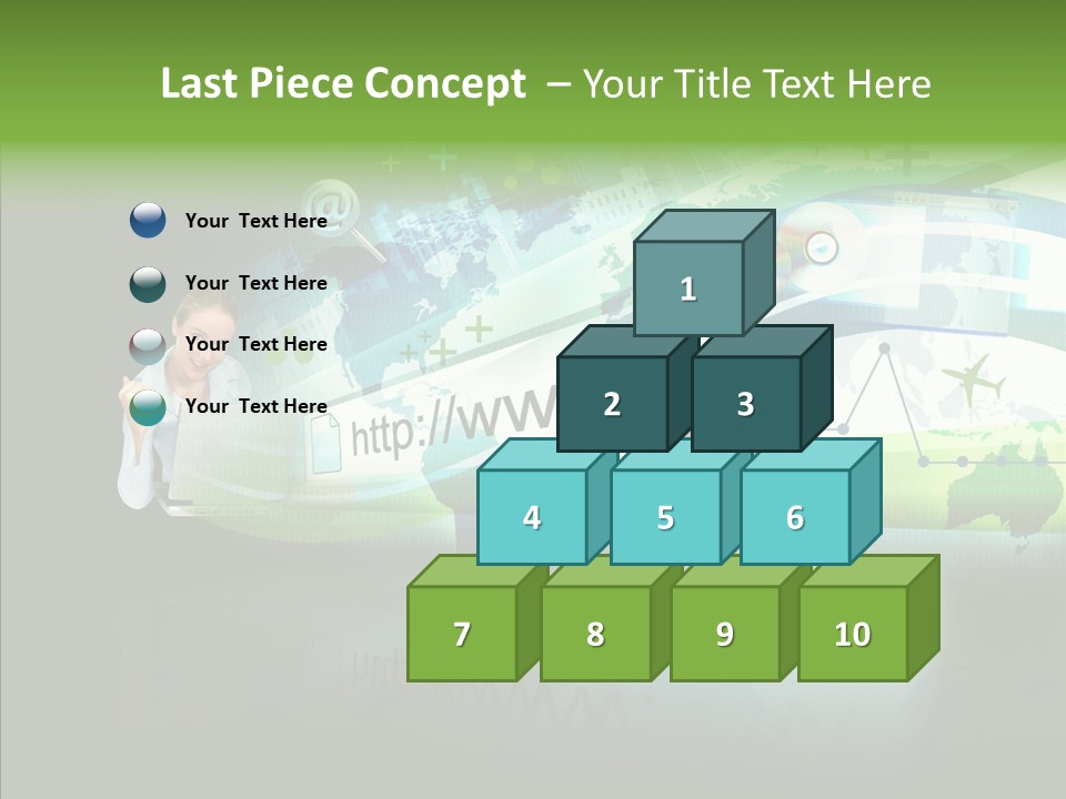 Data Surfing White PowerPoint Template