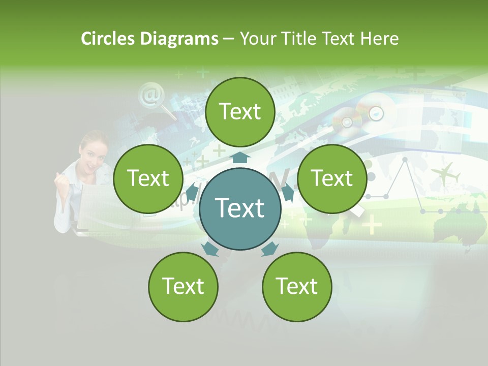 Data Surfing White PowerPoint Template