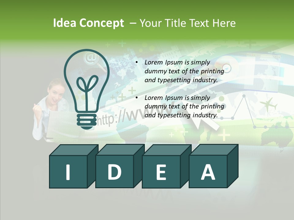 Data Surfing White PowerPoint Template