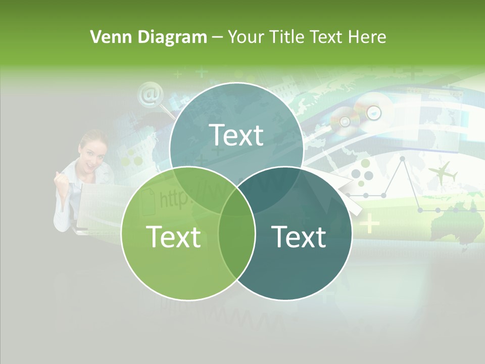 Data Surfing White PowerPoint Template