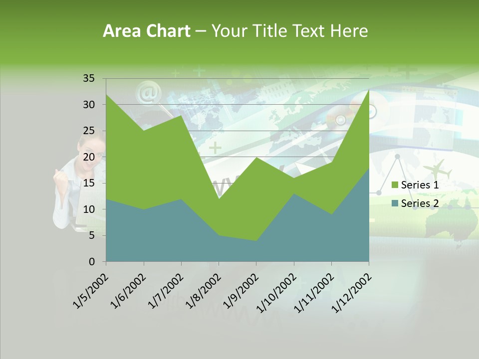 Data Surfing White PowerPoint Template