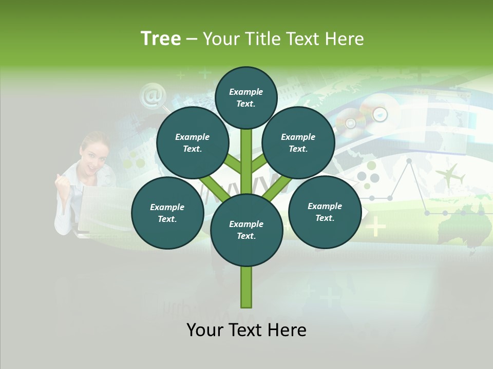 Data Surfing White PowerPoint Template