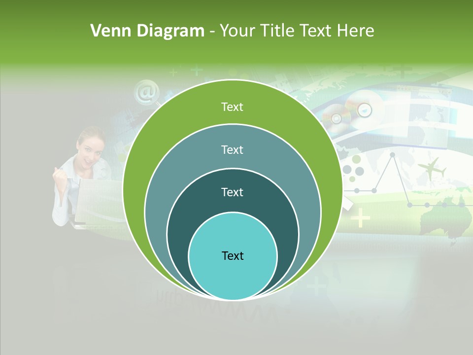 Data Surfing White PowerPoint Template